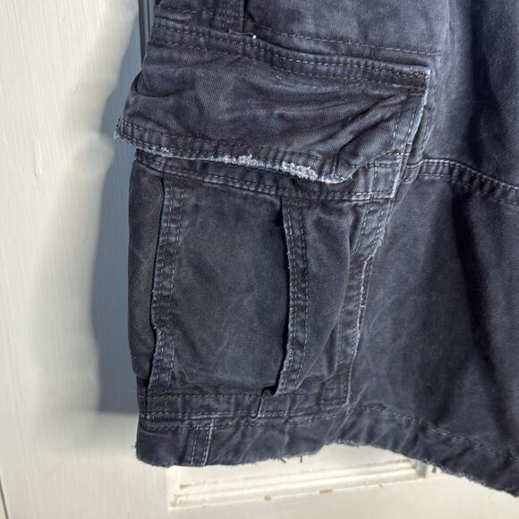 Abercrombie & Fitch Men's Navy Distressed Cargo Button-fly Shorts M-222 Sz 31 - Picture 3 of 9